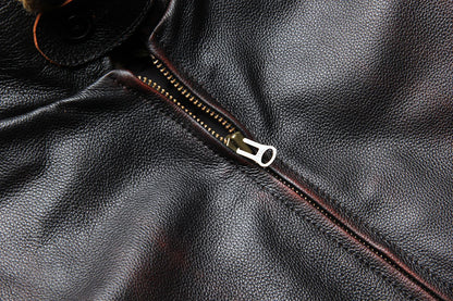 Men Leather Jacket Distressed Aviator Pilot