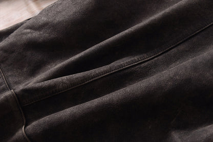 Washed Vintage Men’s Genuine Leather Jacket