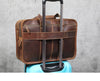 Brown Top Grain Leather Airport Messenger Bag
