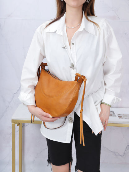 Women Soft Leather Dumpling Tote Crossbody Bag