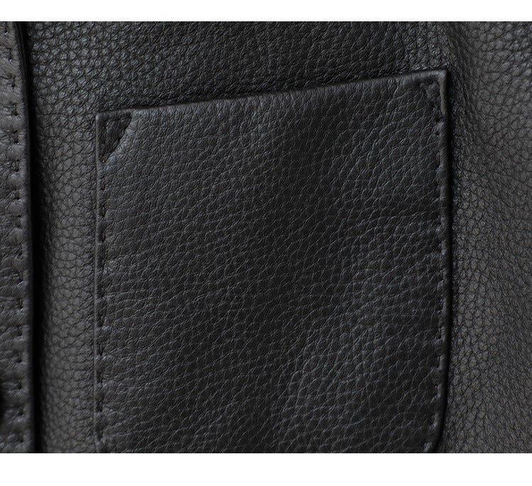 Leather jacket women black lambskin coat