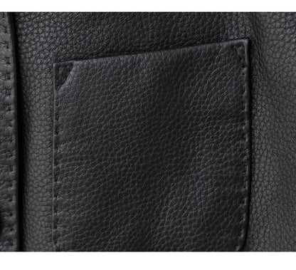 Leather jacket women black lambskin coat