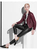 Genuine leather women slim fit biker jacket