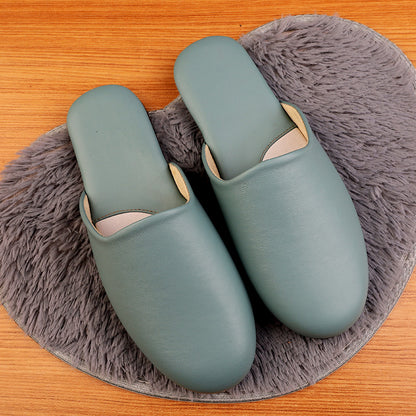 Mule Slippers for Women with Closed Toe Leather Upper