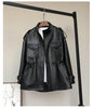 Women’s Petite Genuine Leather Coat Jacket