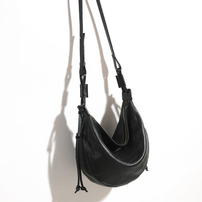 Women Soft Leather Dumpling Tote Crossbody Bag