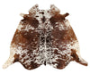 Exotic Tobacco Brown Cowhide Rug 6ft x 5.6ft