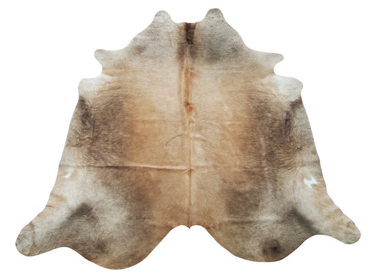 This beautiful champagne beige cowhide rug will look stunning in a newly painted living room, it brings the energy shift in any interior. 