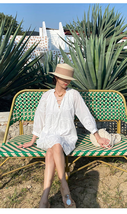 Women Summer Dresses White French Vacation Dress