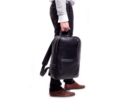 Black Genuine Leather Backpack