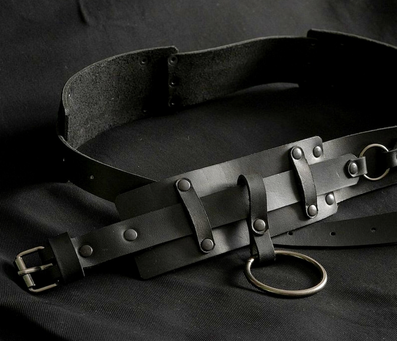 Black Leather Corset Belt