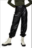 Real black leather pants for women