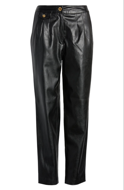 high rise leather pants women