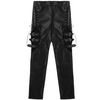 black leather lace up skinny pants