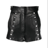 Women leather shorts with rivets