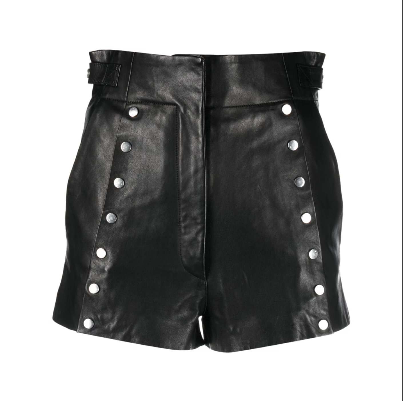 Women leather shorts with rivets