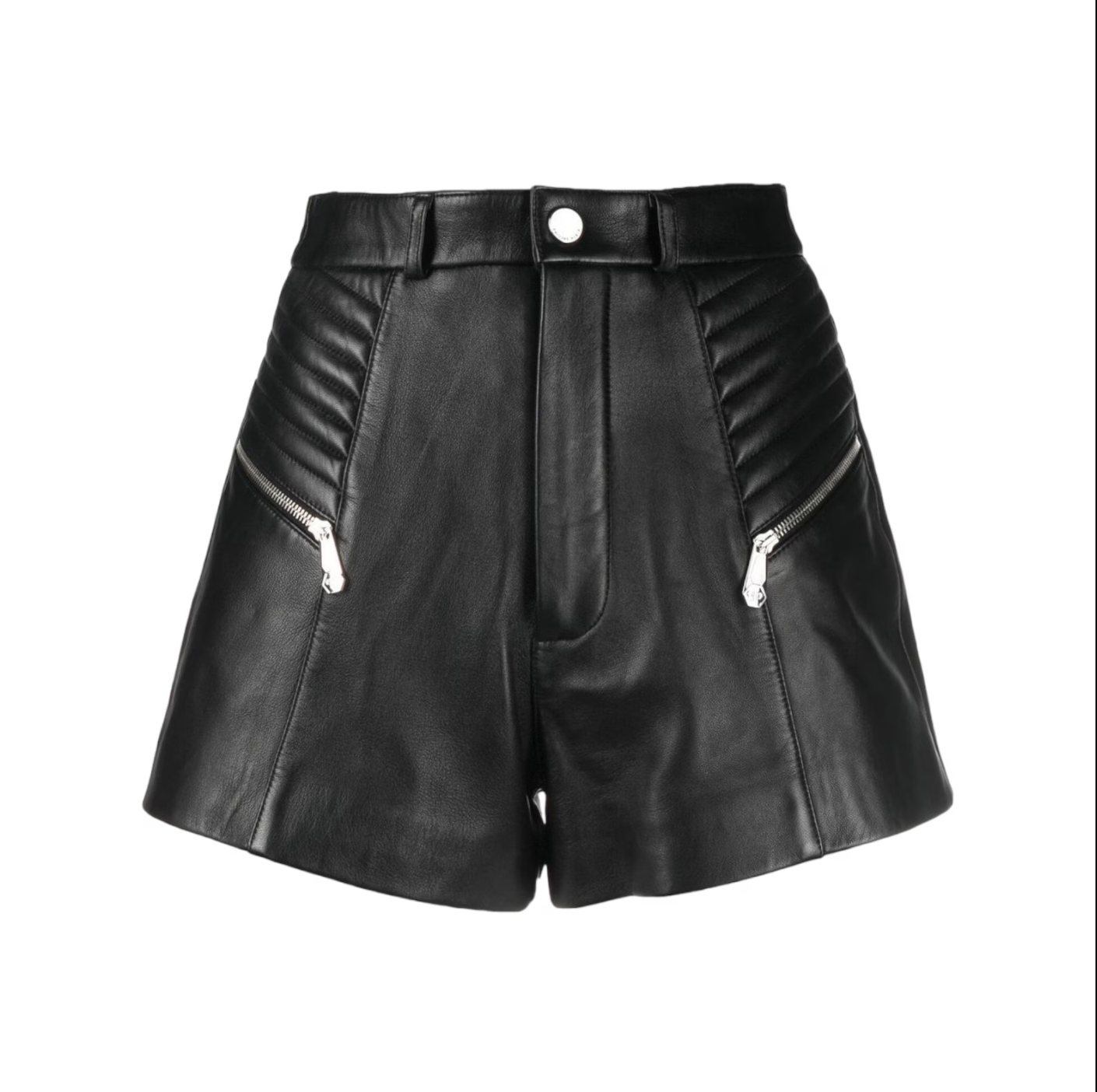 black leather shorts high waist