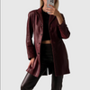 long leather coat women