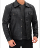 men's slim fit leather shirt