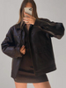 Genuine Chocolate Brown Leather Oversized jacket