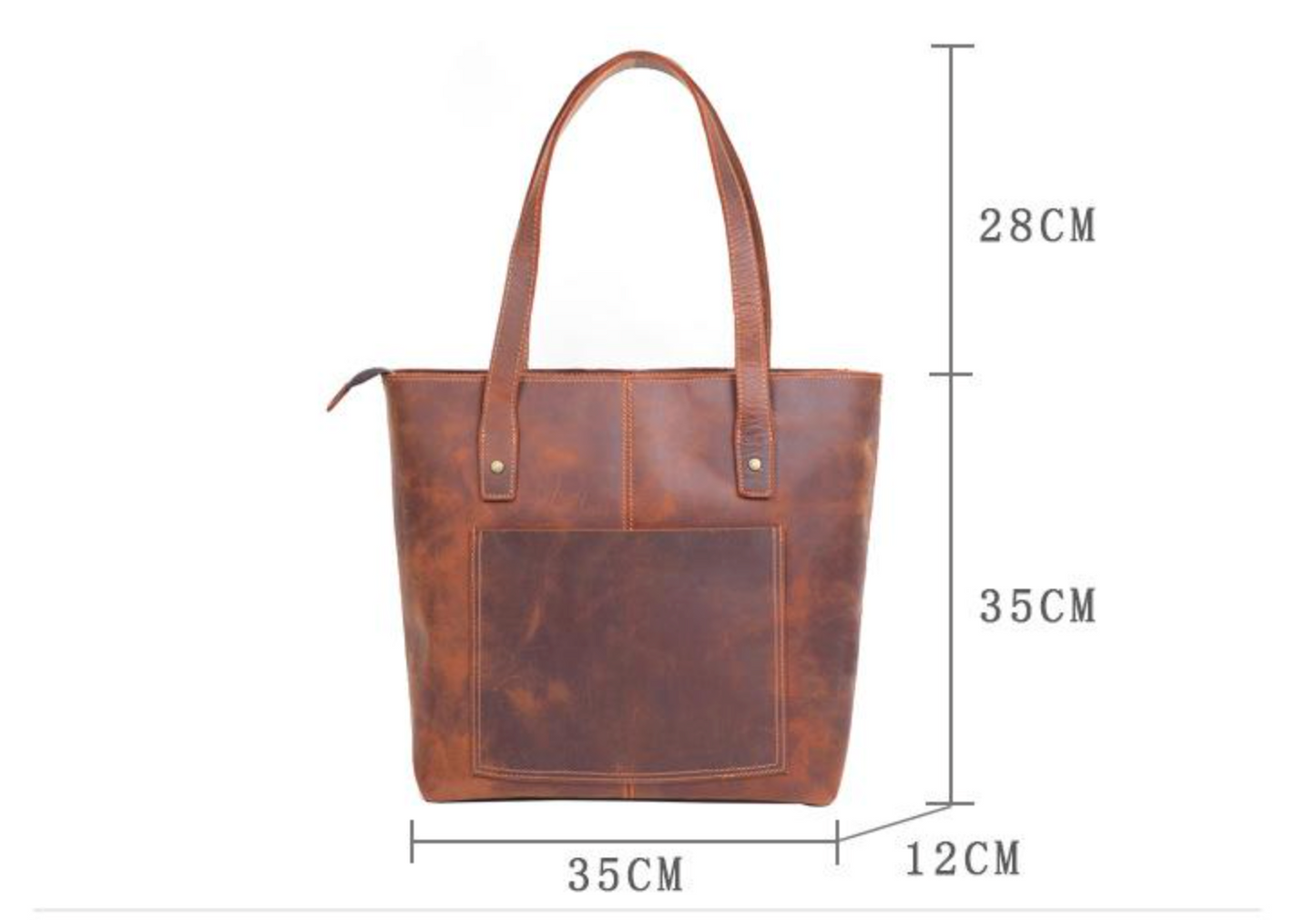 Real Cowhide Leather Tote Bag Crazy Horse