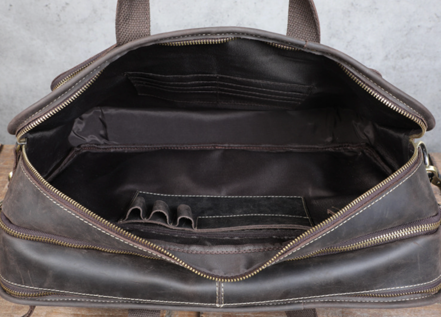 Men’s Vintage Top Grain Leather Office Messenger Bag