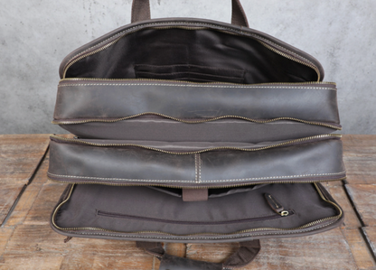 Men’s Vintage Top Grain Leather Office Messenger Bag