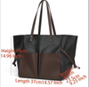 Women Large Leather Tote Bag With Front Pockets
