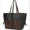 Women Large Leather Tote Bag With Front Pockets