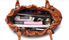 Women Genuine Leather Pleated Shoulder Bag