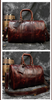 Crazy horse leather men's travel duffle bag