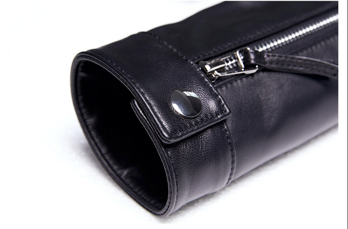 Women slim fit brown biker leather jacket