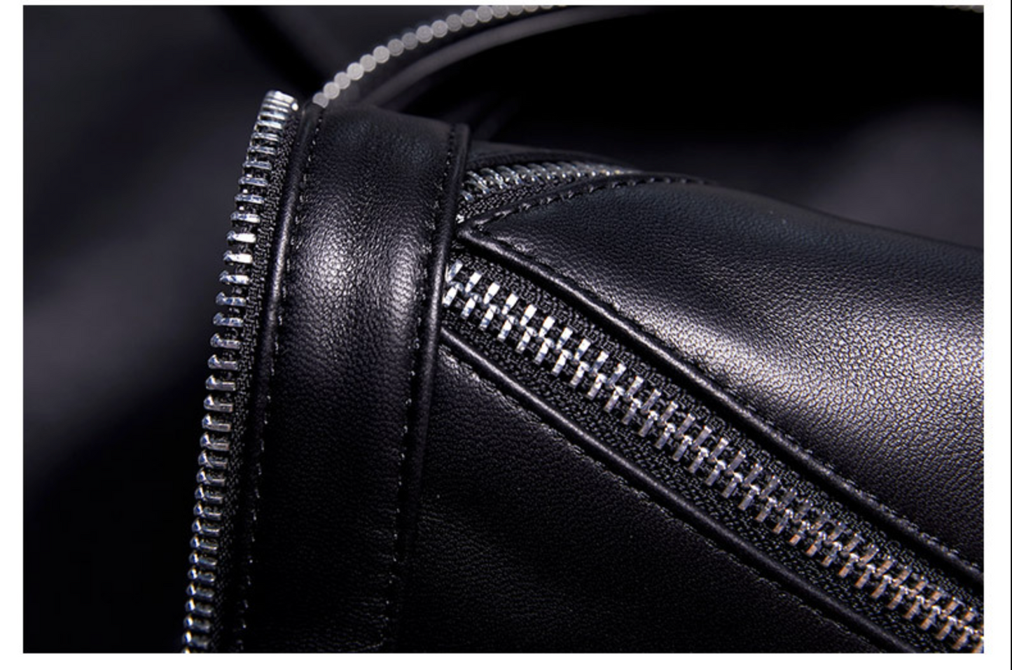 Women slim fit brown biker leather jacket