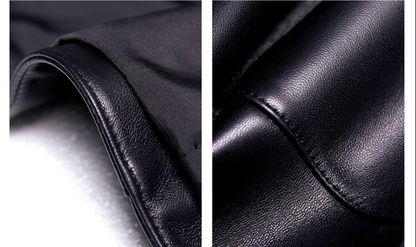 Women slim fit brown biker leather jacket