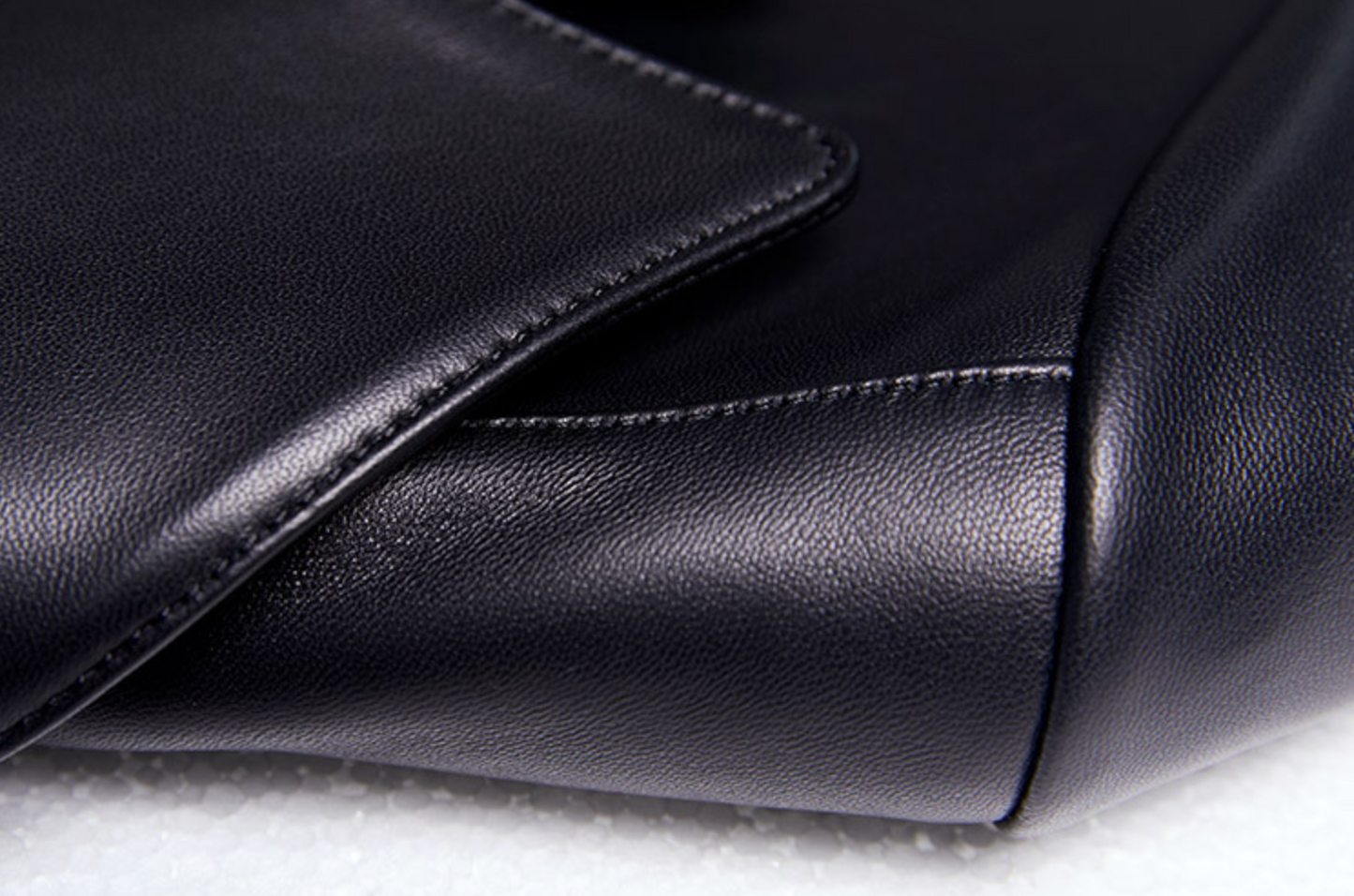 Petite women black slim fit leather jacket