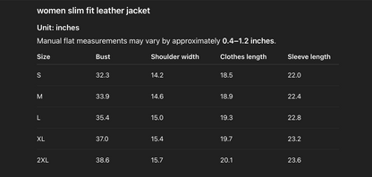 Petite women black slim fit leather jacket