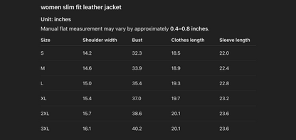 Black slim fit leather jacket women