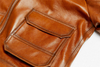 Genuine brown leather slim fit biker jacket