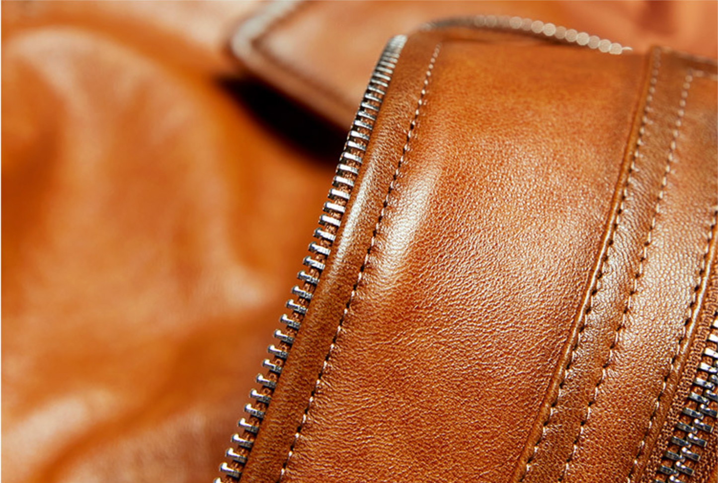 Women slim fit brown leather biker jacket