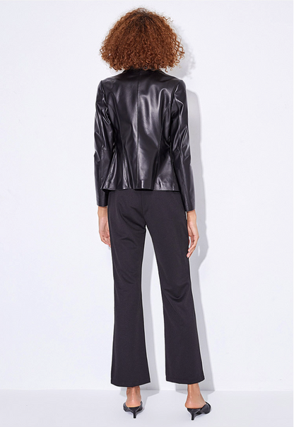 Slim fit genuine leather jacket for women