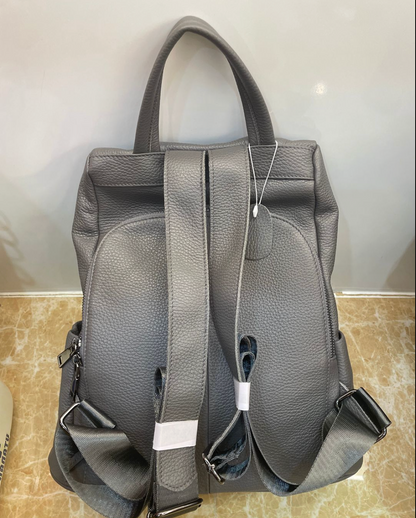 Women leather tote bag backpack crafted from cowhide leather, ideal for workdays, travel, and casual use