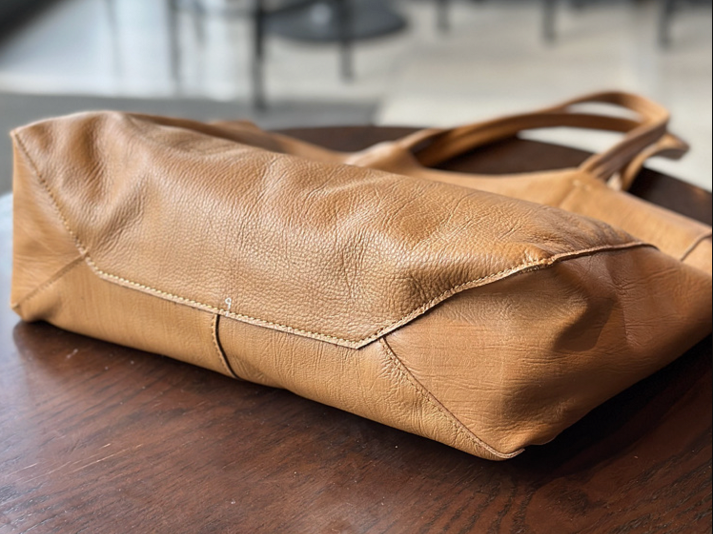 Large cowhide leather women tote bag