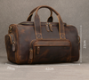 Retro crazy horse leather travel duffle bag