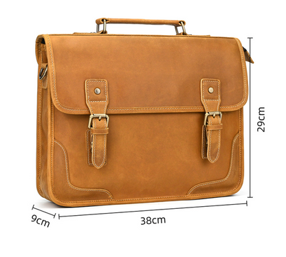 Retro crazy horse leather men briefcase