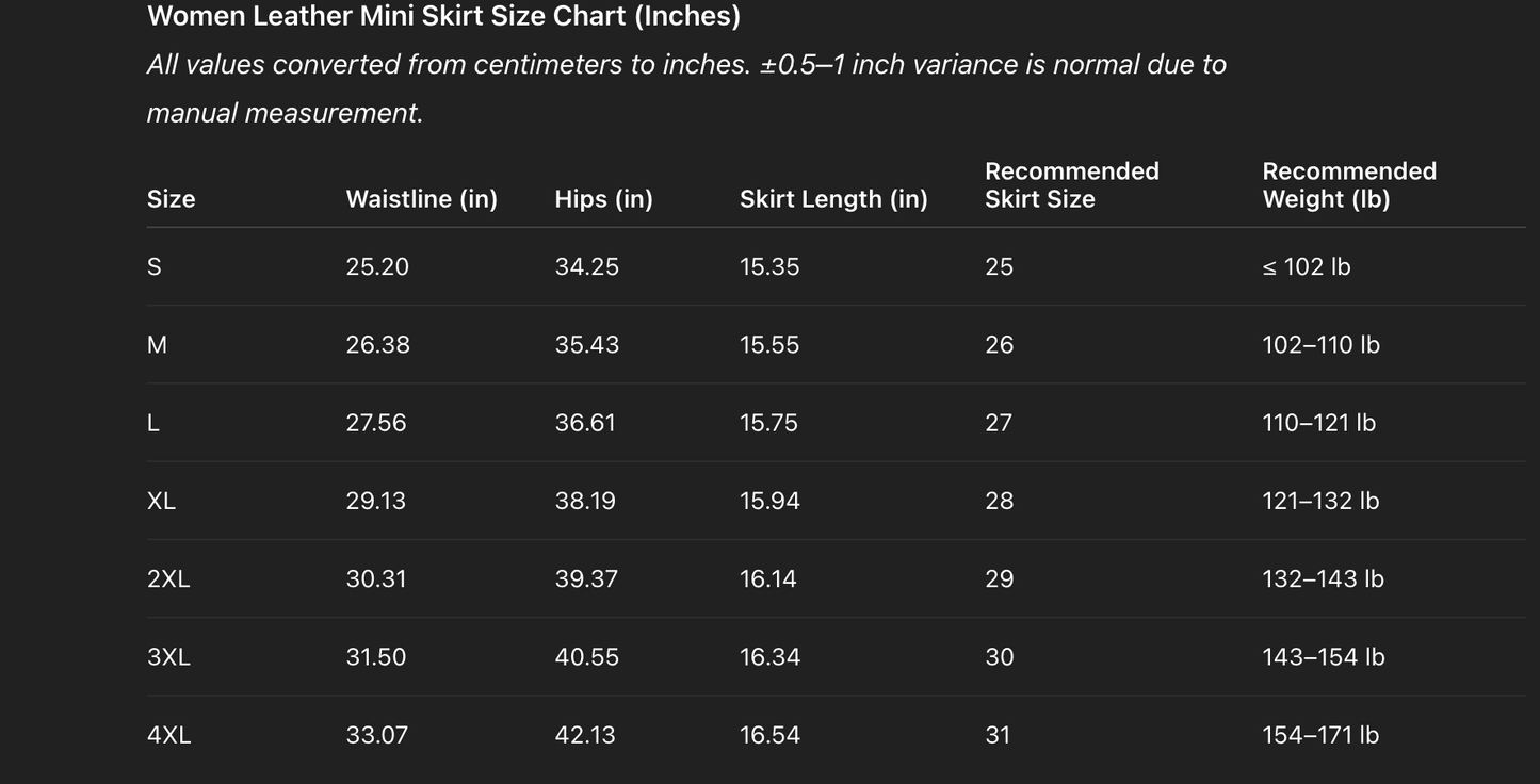 Women's black genuine leather mini skirt