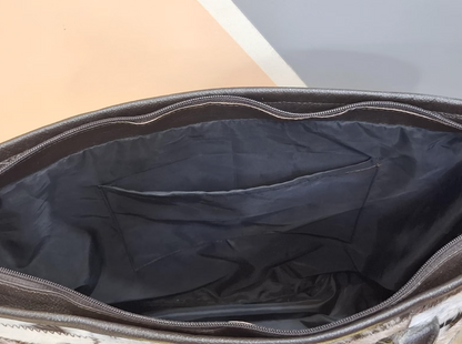 Natural Cowhide patchwork tote bag purse