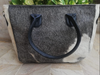 Grey hair-on-hide cowhide tote bag