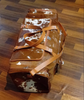 Brown White Speckled Cowhide leather duffle bag