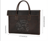 Retro crazy horse leather briefcase for work