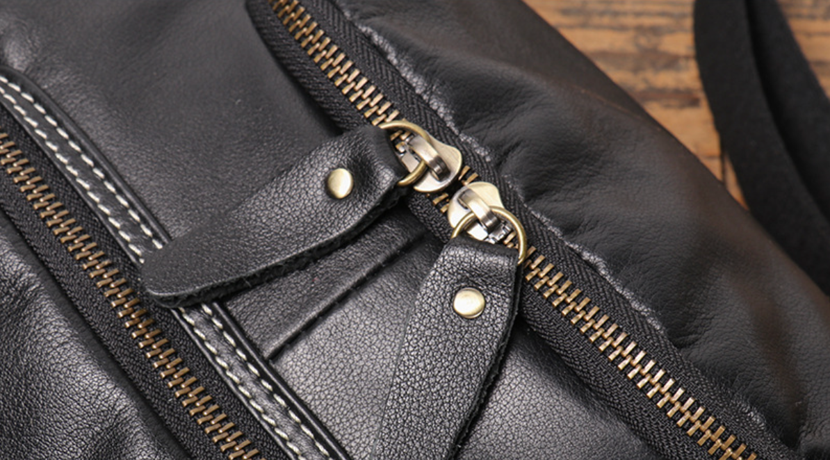 black top grain cowhide leather crossbody sling bag